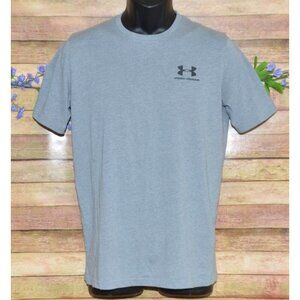 Under Armour Men's Gray Short Sleeve Athletic T-Shirt Tee Size S Logo Stretch